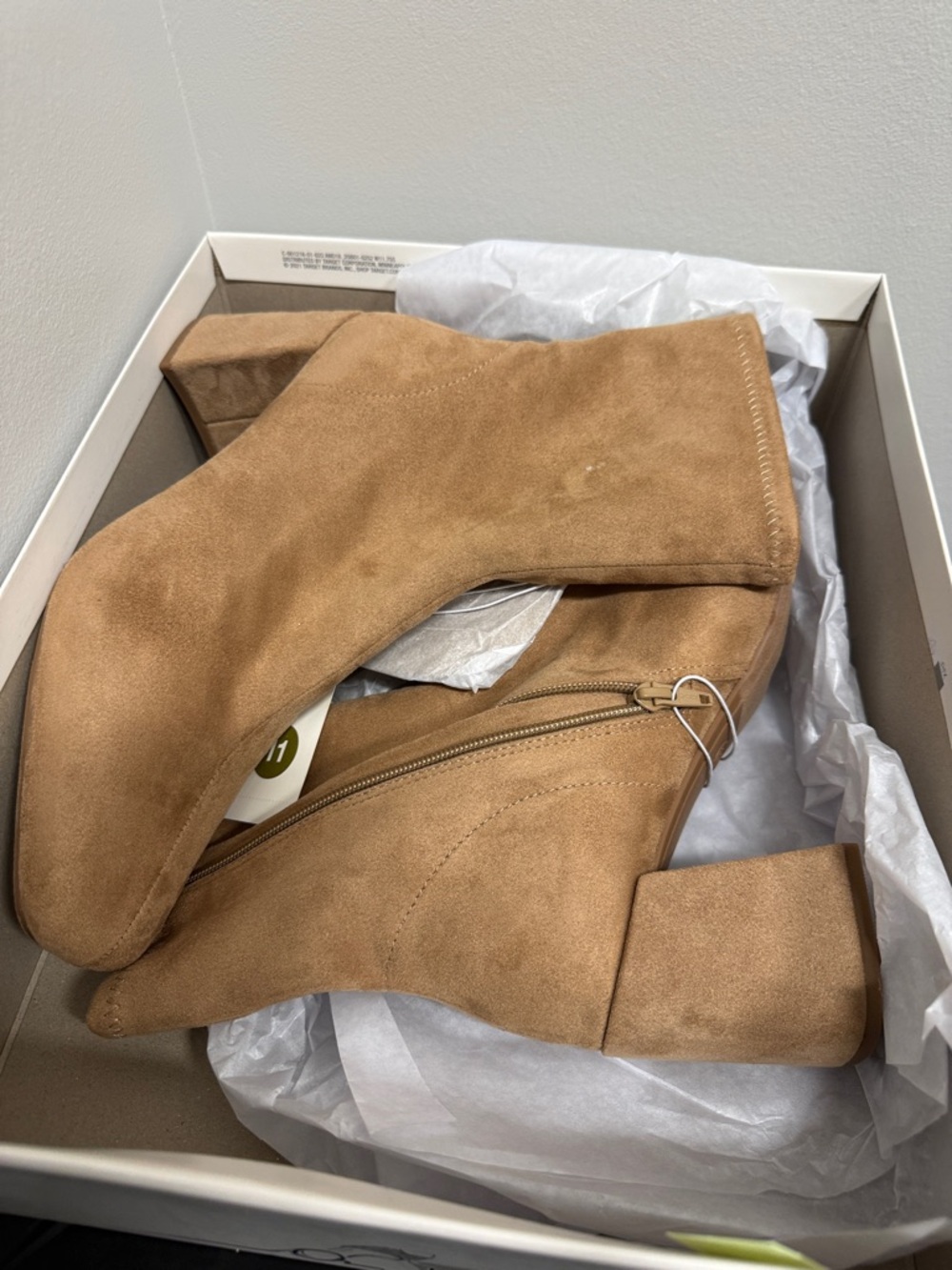 Women's Tan Suede Block Heel Ankle Booties